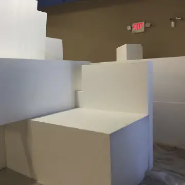 EPS Foam blocks to create giant rock formation