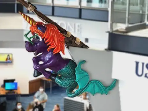 Foam Unicorn Public Library Sculpture