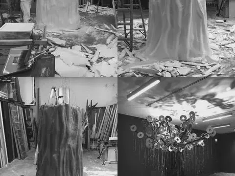 Foam Used to Carve 12 Foot Tall Chinese Money Tree