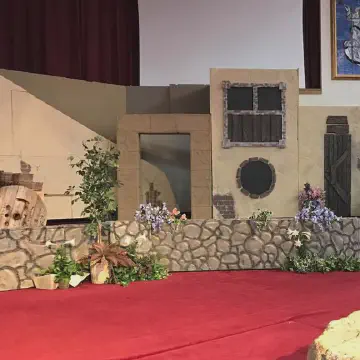 Scenery props for an annual Easter play
