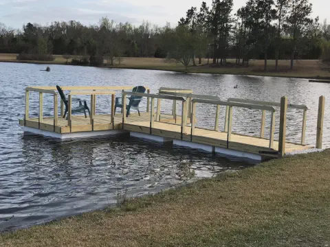 Seven Blocks of .9 Lb Virgin EPS Were Used to Float This Dock in Millen, GA